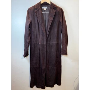 Brooks Brothers Mantel Damen Gr. XS Braun Langarm Wildledermantel Vintage - Bild 1 von 7