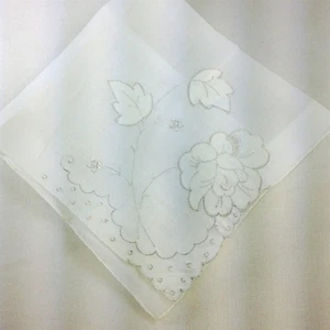 Vintage Damas Hankie Burmel Bordado Corte Trabajo Blanco Floral Nuevo de Lote Antiguo - Imagen 1 de 7