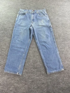 Tommy Hilfiger Jeans Men 36x32 Blue Denim Carpenter Skater Baggy Straight Y2k - Picture 1 of 17