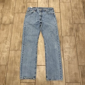 Jeans Levi’s 501 Hombre 33x34 Azul Denim Botón Mosca Desteñido Recto Calce Clásico Años 80 - Imagen 1 de 14