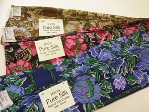 Ladies 100 % Pure Silk Floral head Scarf & Neck Wrap Hijab 27x27"in Four Colors - Picture 1 of 13