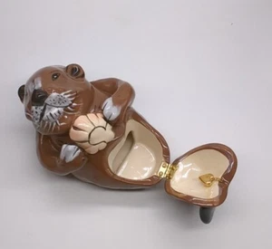Blue Sky Clay Works 2005 Keramik Otter Schmuckschatulle - Bild 1 von 8