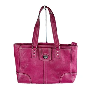COACH Pebble Leather Double Handle Carryall 13960 Shoulder Bag Purse Tote Y2K - Picture 1 of 18
