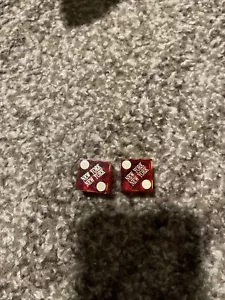 Set 2 #3501 und #3508 New York CASINO klar rot Lucite Würfel Las Vegas, Neuwertig - Bild 1 von 5