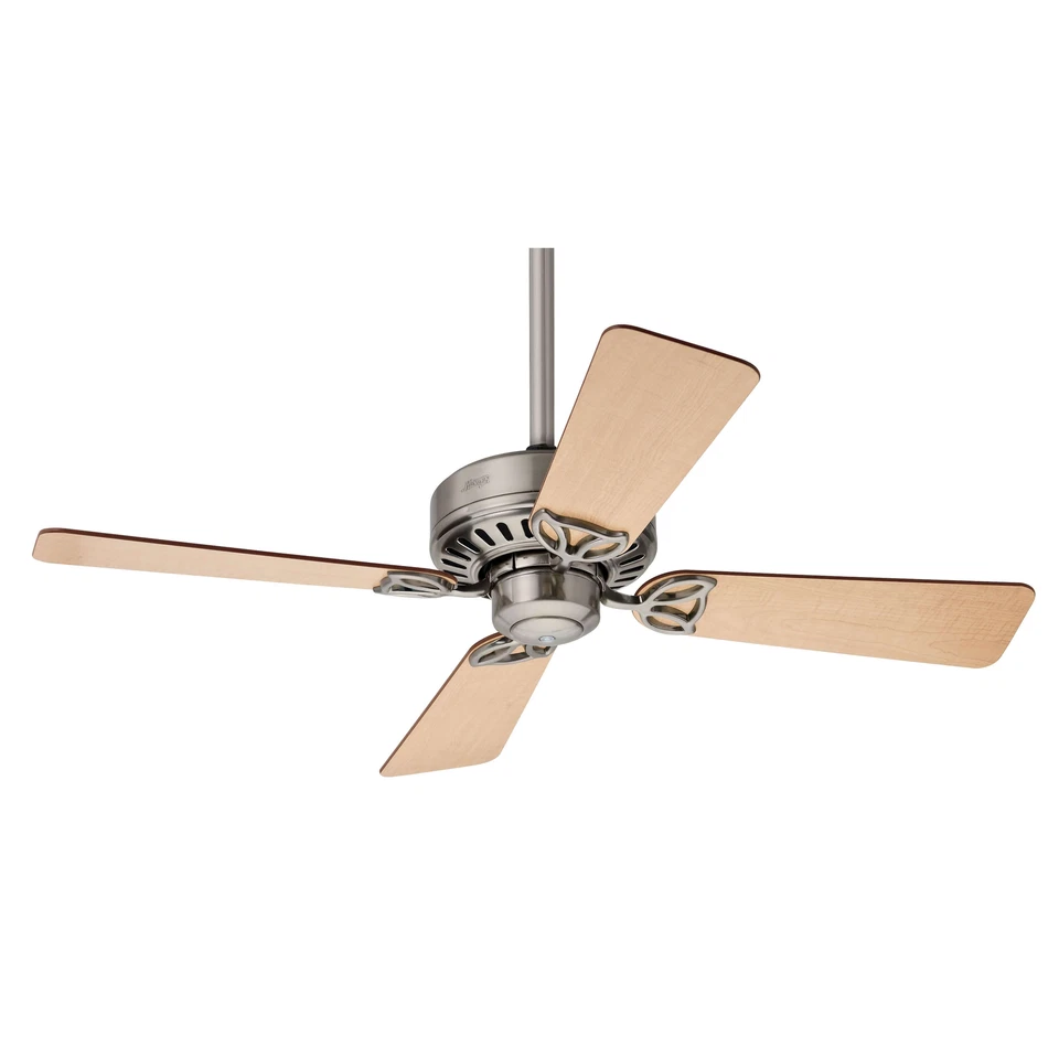 Small Ceiling Fan with Pull Cord Hunter Bayport 107 CM Nickel Brushed - Image 1 of 1