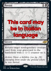 MTG PERSIST FOIL EXC - PERSISTERE - MH2 EXTRA IT - MAGIC - Imagen 1 de 1