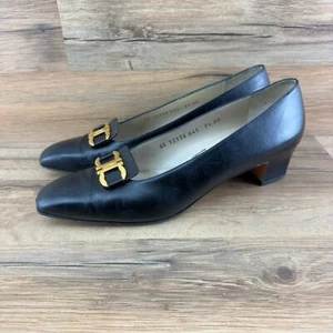 Vintage Salvatore Ferragamo Women's Pumps Blue Patent Leather Heels 9.5 AA - Picture 1 of 10