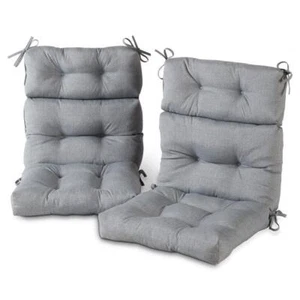 Greendale Home Dining Chair Cushion 22" x 44" Outdoor High Back in Gray (2-Pack) - Picture 1 of 6