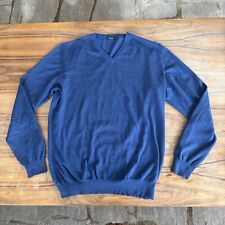 Kiton Napoli Men Cashmere Silk Pull Over Sweater Blue Italy 50 Medium Preowned