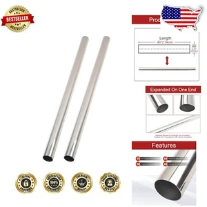 Universal Fit 45-Inch Straight Exhaust Pipe - 2PC T304 Stainless Steel Kit - Picture 1 of 10