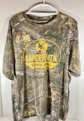 Camo XL Men's Short Sleeve Shirt Camoflauge Duck Gander Mountain Logo  - Image 1 of 4