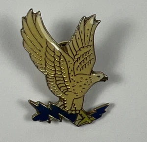 White Hawk Falcon Lightning Bolt Bird of Prey Lapel Pin - Picture 1 of 4