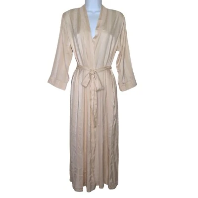 Bata larga vintage beige a rayas bolsillos para cinturón para mujer pequeña NUEVA Foto 1 de 4