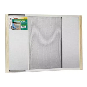 NEW Adjustable Clear Wood Window Screen 21-37" Extra Wide Home Repair Easy Insta - Picture 1 of 6