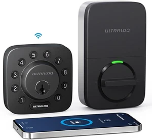ULTRALOQ U-Bolt Pro-WiFi Smart Lock  8-in-1 Fingerprint, Smartphone App, Keypad, - Picture 1 of 11