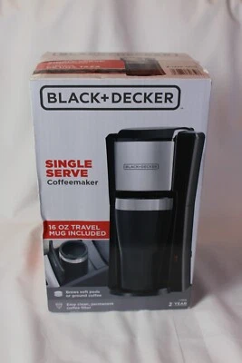 BLACK+DECKER SINGLE SERVE COFFEE MAKER 16 OZ  TRAVEL  MUG INCLUDED. - Image 1 of 2