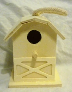 Unfinished Miniature Wood Barn Style Birdhouse, Stain or Paint to Suit Your Need - Picture 1 of 4