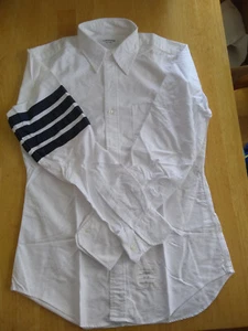 NWOT Thom Browne White Oxford Button Down Grosgrain Sleeve Stripes TB3 15.5-34 - Picture 1 of 6