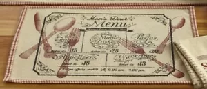Mom's Menu Table Settings Placemat Napkins Country Farmhouse - Picture 1 of 3