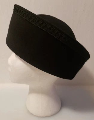 De colección Adolfo II Saks Fifth Avenue 100% Lana Escello Sombrero de Lana Ala Negra  Foto 1 de 4