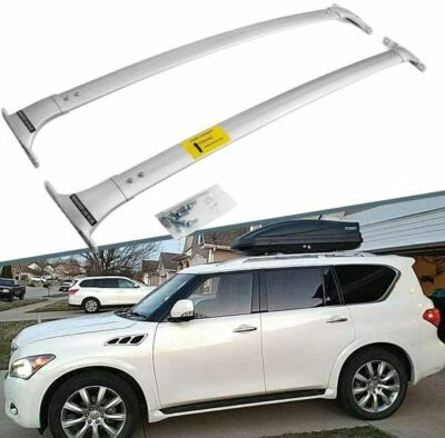 Barra transversal de riel de techo de aluminio apta para Infiniti QX56 QX80 2011-2020 Foto 1 de 4
