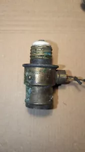 Antique Brass light bulb holder Pat. 1911 Ceramic Insulator - Picture 1 of 5