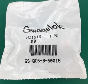 Swagelok Stainless Steele Tube Fitting SS-QC6-B-600IS 0.5 Cv, 3/8 in. - Picture 1 of 2