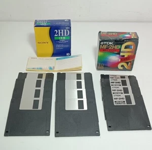 TDK SONY MFD FLOPPY DISK MF-2HD MF-2 HD IBM PS-2 NEU NEW 12 FLOPPY - Bild 1 von 6
