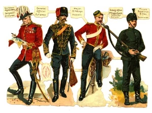 Soldiers, THE BRITISH ARMY, paper scraps from Tuck Gigantic Relief 1087 - Picture 1 of 2