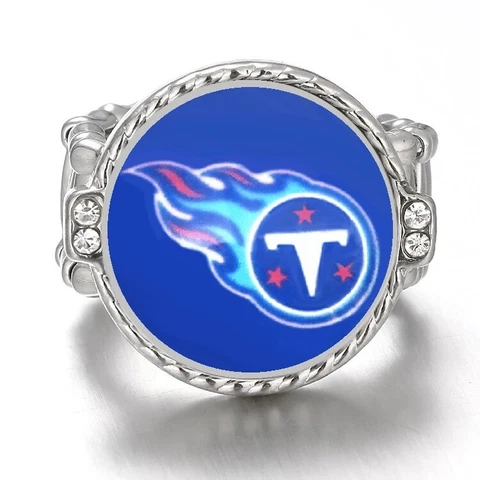 Tennessee Titans Silver Women's Crystal Accent Football Ring w Gift Pkg D12 Cover
