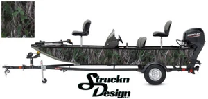 Boat Wrap Grass Blades Camo Realistic Fishing Fish Bass Decal Vinyl Graphic Kit - Picture 1 of 1