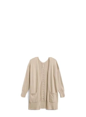 Nine 1 Eight Veronica Lace Up Back Two Pocket Cardigan Oatmeal Size M - Image 1 of 3