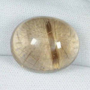 28.18 ct ULTRA RARE 100% NATURAL RUTILE QUARTZ - OVAL CABOCHON See Vdo 0609 RC - Picture 1 of 3