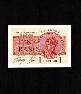 Saar 1 Franc 1919 P-2 * XF * First Issue * - Picture 1 of 2