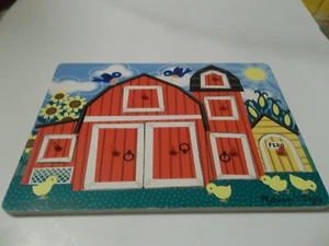 melissa & doug peek a boo farm knob 8 piece wooden puzzle - Picture 1 of 1