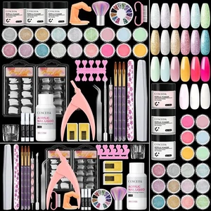 Acrylic Nail Kit Acrylic Powder Glitter Nail Art Manicure Tool Tips Brush Set US - Picture 1 of 17
