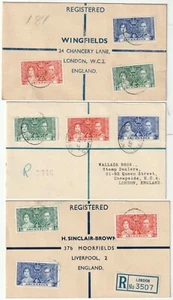 1937 x COPRI ASCENSIONE DATATA DIFF SET INCORONAZIONE REGISTRATI > RIVENDITORI FRANCOBOLLI UK - Foto 1 di 2