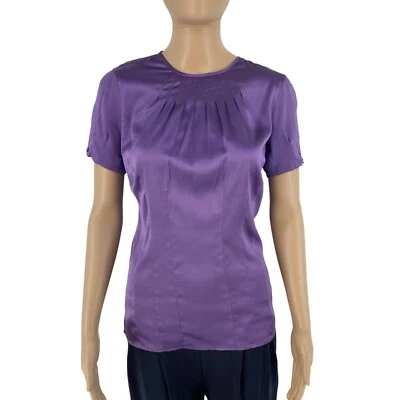 GANT Women Purple Short Sleeves Silk Satin Blouse Size EU 36 UK 10 US 6 - Image 1 of 4