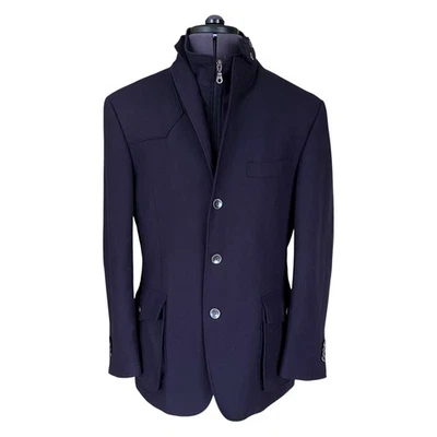 Suitsupply Blue Wool Sports Jacket Men 40R Quilted Lining Removable Gilet Trim - Image 1 of 4