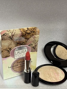 Laura Geller Supersize Balance-N-Brighten Porcelain 20g & Tiger Lilly Lipstick - Picture 1 of 7