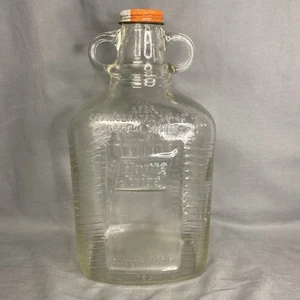 Vintage Home Juice CO. Strained Orange Juice Drink Glass Bottle Jug Handles - Picture 1 of 8