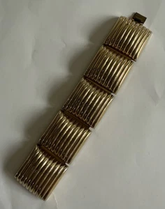 Vintage goldfarben BREITER Armreif Armband - 7,5" - Bild 1 von 12