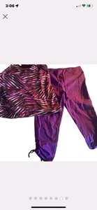 Xersion Size XL Workout Top w/ Shelf Wrap Bra adjustable leg leggings 2 pc set - Picture 1 of 8
