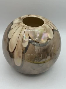 Neilsen’s Extraordinary Ceramics Vase Cream Iridescence & Gold Detail Signed 87 - Picture 1 of 15
