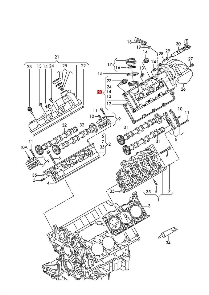 Cubierta de culata genuina AUDI VW A4 allroad quattro Avant S4 059103469BD Foto 1 de 1