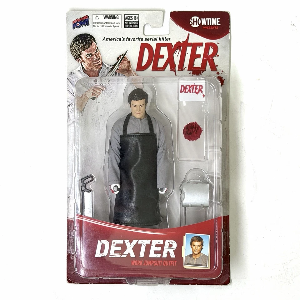 Novo na caixa Bif Bang Pow Dexter Morgan boneco de ação trabalho macacão roupa Showtime 2012 - Imagem 1 de 4