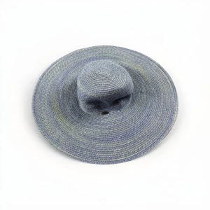 PAPILLON Ala Ancha Flojo Sombrero para el Sol Azul Verde Tejido Paja Estilo Jardinería Elegante - Imagen 1 de 7