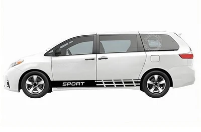 2 PIEZAS Calcomanías de vinilo gráficas para puertas laterales deportivas de carreras para Toyota Sienna Foto 1 de 4