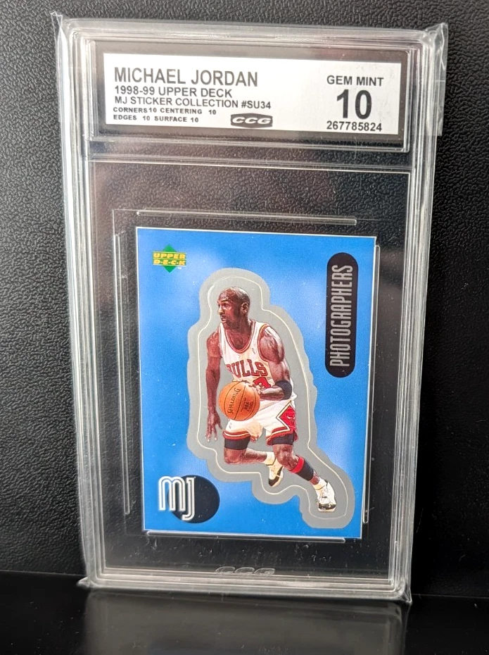 1998-99 UD MICHAEL JORDAN MJ COLLECTION STICKER #SU34 CCG 10 - Image 1 of 1