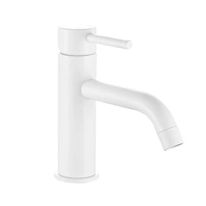MISCELATORE LAVABO BIANCO OPACO CON LEVA MONOCOMANDO MOD. MM - Foto 1 di 2